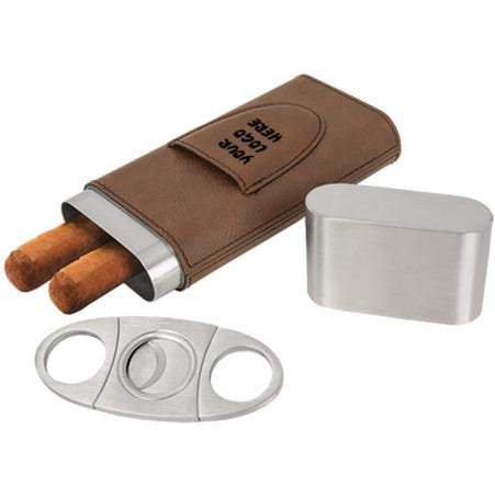 Leatherette Cigar Case with Cutter