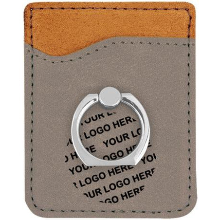 Leatherette Phone Wallet with Ring